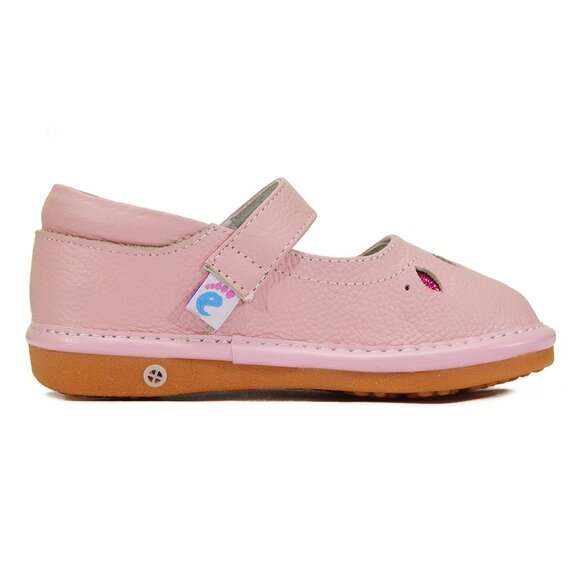 NEW ⭐️ Pink Squeaky Mary Jane with Glitter Eyelets - Multiple Toddler Sizes - Picture 2 of 3